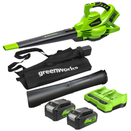 POWERALL 48V (24V x 2) Leaf Blower / Vacuum 322 km/h – 2x 4Ah Battery